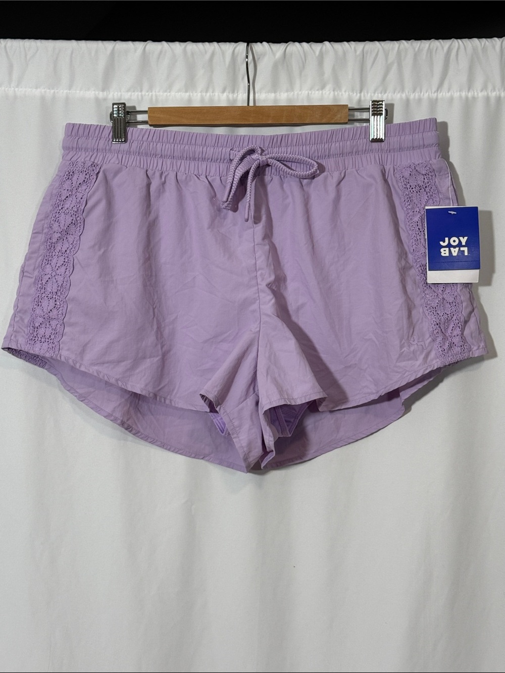 JoyLab Lavender Crochet-Trim Shorts